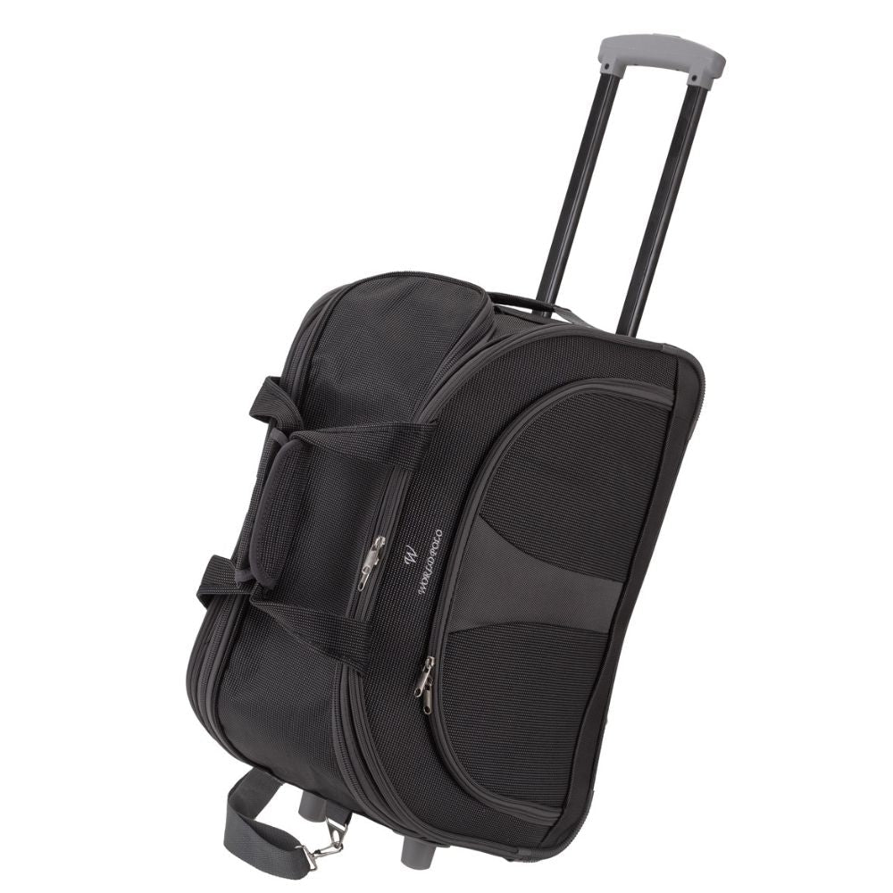 wheeled duffel with retractable handle extended