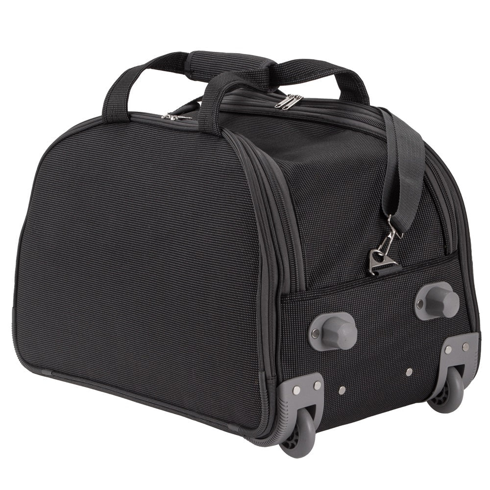 wheeled duffel back view