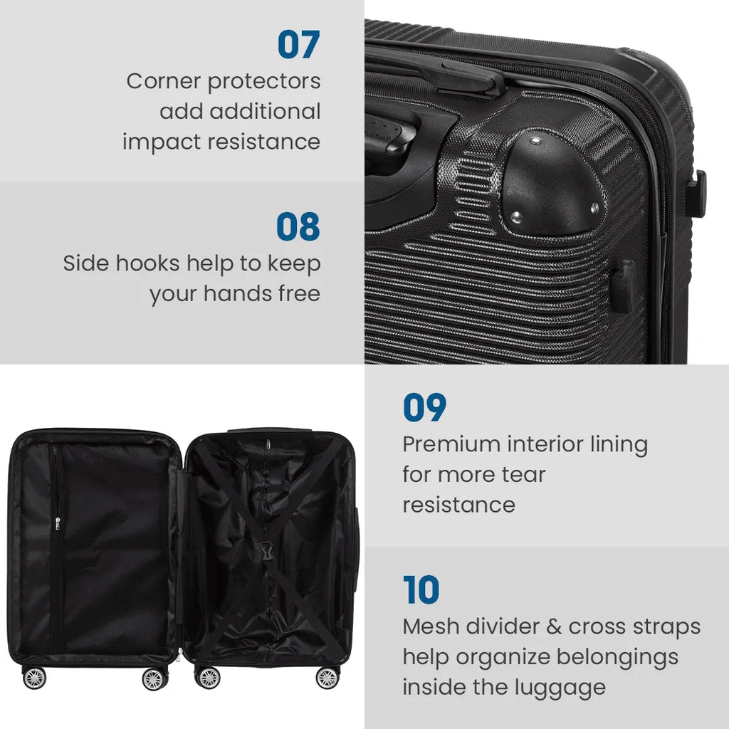 Double wheel luggage feature 3