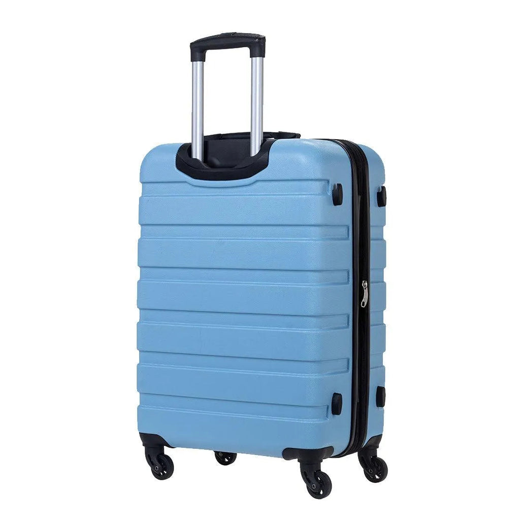 Single wheel luggage blue back view